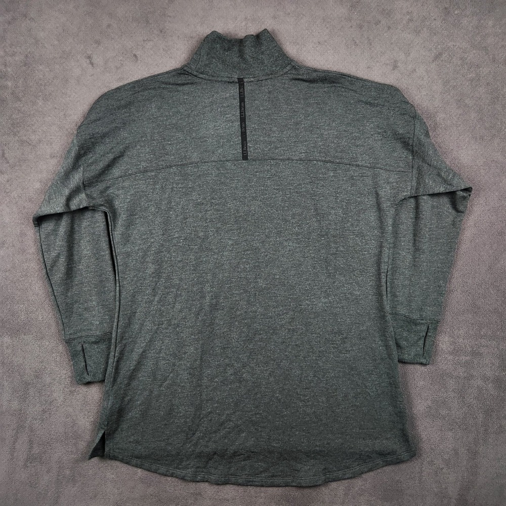 LL Bean SoftFlex Mock Neck Pullover Womens Large Midnight Black Heather Soft NEW - Picture 2 of 9